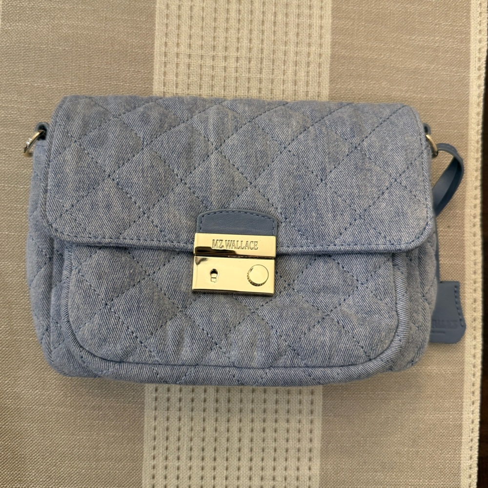 MZ Wallace True Light Denim Small Crosby Lock Crossbody